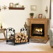 CostwayHeavy-Duty Firewood Rack with 50 kg Load Capacity for Stove, Fire Pit