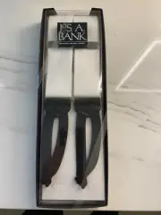 Jos. A. Bank White Suspenders With Black Button Fasteners