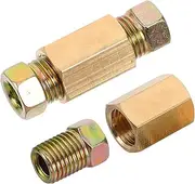 Universal Fit Brake Line Fittings Assortment 3/8-24 Thread Push to Connect Copper Nickel Oil Pipe Joints Golden Kit