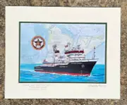 Texas A&M Maritime Academy art print TS General Rudder Galveston Texas TMA