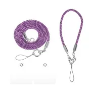 2Size Rhinestone Purse Straps,Sparkly Replacement Bag Strap (Purple, 27.6"/9.8")