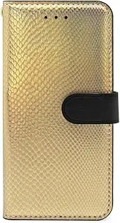 HANSMARE iPhone SE (3rd Generation/ 2022) Case, Cover, Hologram Calf Diary Gold, Notebook Type, iPhone Cover, iPhone SE (2nd Generation)/ 8/7 [Genuine Japanese Product]
