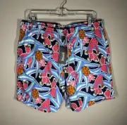 Vilebrequin Swim Trunks Men’s Size 2XL Blue Marine Pineapple Cactus (Brand New)