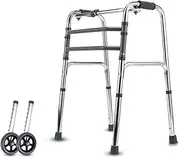 Walker for Seniors Rollator Folding Walking Frame with Wheels Lightweight Height Adjustable Walker Aluminium Rollator with Interactive Fixed Mode Little Surprise