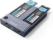 ORICO M.2 NVMe Cloner Dual-Bay NVMe Docking Station USB C to NVMe SSD Enclosure Aluminum M.2 Duplicator Offline Clone for PCIe M-Key SSDs max to 8TB Tool Free-M2P2