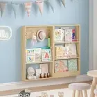 5-Tier Kids Bookshelf, Wall-Mounted Book Shelf with Adjustable Shelves & Hook...