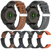 20/22/26mm Leather Watch Band Strap Bracelet for Garmin Fenix5/6/7/7 Pro/7S/7X/8