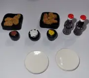 Dollhouse Fried Chicken Dinner Mashed Potatoes Gravy Corn Drinks
