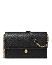 Tory Burch T Monogram Leather Chain Wallet