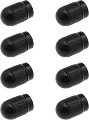 ECSiNG 8pcs Aluminum Alloy Universal Tyre Valve Stem Dust Caps for ATV Cars SUV Bike Motorcycles Trucks Black