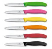 New 6 x VICTORINOX Paring Knife Serrated Wavy / Straight Edge Pointed Tip 10cm