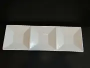 Crate & Barrel C B 2 WHITE 3 Part Dish TRAY 13.5" X 4.5" SKU 526-533