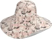 [Yoogain] Ship Leaf Peach Foldable Summer Sun Hats for Women for Travel Decorative Wide Brim for Women Golf Vacation Must Haves sombreros para Mujer, Ship Leaf Peach, One Size