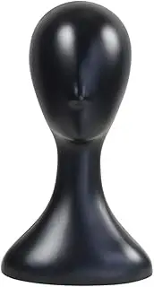 Baluue Head Model Foam, Plastic Mannequin for Wig Hat Scarf, Lightweight Manikin Head for Female Foam Head Display Stand, Black