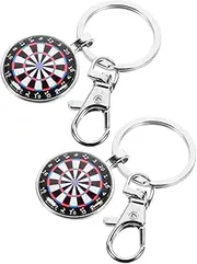 [BESTYASH] Elegant Dartboard Keychain Game Accessory Compact Keyring Clip Fun Dartboard Charm Necklace