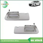 Driver&Passenger Side Gray Sun Visor W/lights Mirror For 19-24 Nissan Altima (for: Nissan)