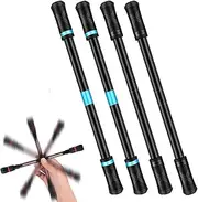 4Pcs Pen Spinning Spinner, Rotating Pen with Refill, Spinning Pen Anti Slip Rolling Finger Rotating Pen Gaming Fidget Spinners for Student Entertainment 22cm (Black, Blue)