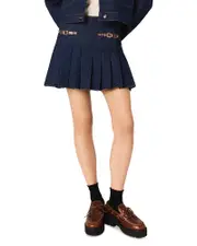 Maje Short Denim Skirt with Lining