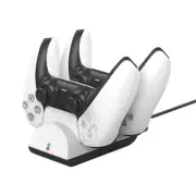 Goobay Matte White Dual Controller Charging Station/Dock For PS5/PlayStation 5