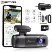 REDTIGER Dash Cam Front and Rear 4K Dash Camera WiFi & GPS with Hardwire Kit