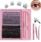 Febohao168Pcs Diy Eyelash Cluster Lash Extension Kit Lash Bond and Seal Tweez...