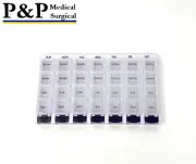 Weekly AM/PM Pill Box Portable Travel Case Prescription Organizer Box of 2