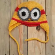 Kids Hand Knit Earflap Hats Baby Girls Boys Crochet Winter Striped Pilot Beanie