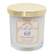 Gibson Gifts Jewelled Scented Candle Decor Peony/Blush Scent 60th Birthday