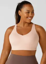 [Lorna Jane] Curve Control Moulded Sports Bra in Pink, Size - Small S Light Ballerina
