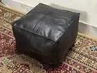 Moroccan Boho Leather Footstool Handmade Genuine Pouffe Classic