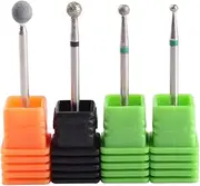 MZCMSL 4PCS Cuticle Clean Drill Bit Diamond Nail Bit Ball Head Stone File Manicure Pedicure Nail Art Tools