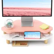 Monitor Stand Riser,2 Tier Corner Wood Monitor Stand Sturdy Computer Stand Mu...