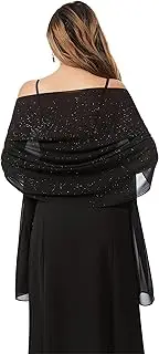 [Gzcvba] Shawls and Wraps for Evening Dresses Sheer Chiffon Women Elegant Soft Silky Sparkly Wedding Bridal Scarf