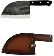 Handmade Forged Chinese Kitchen Serbian Knife Meat Vegetable Chopping Chef Knives Cleaver Sheath Sharp