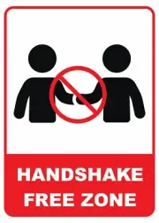 Social Distance Signs Handshake Free Zone Free Shipping