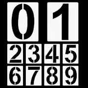10PCS Large Number Stencils 4 Inch 0-9 Big Number Stencil Kit Reusable Plastic Number Painting Templates Stencils for Cake Mailbox Signs Road Parking Lot Door Painting Stencils, White