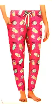 You Mocha Me Crazy Latte Coffee Women's Sleep Pants 3X Pajamas with Pockets NEW