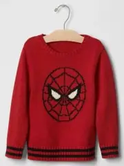 NWT BABY GAP JUNK FOOD RED INTARSIA SPIDERMAN HEAVY WINTER SWEATER 2 years / 2T
