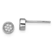 Brilliant Embers Sterling Silver Rhodium-plated 14 Stone Micro Pav?ÇÜ CZ Polished Post Earrings