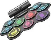 Alasum Boys and Girls Colorful Electronic Drum Pad Practice Drum Set with Built-in Speakers
