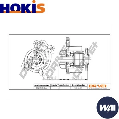WATER PUMP ENGINE COOLING DP2310.10.054 FOR RENAULT MEGANE/III/Grandtour/CC/IV