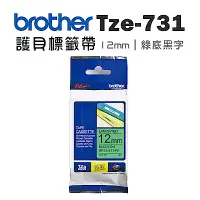 在飛比找Yahoo奇摩購物中心優惠-Brother TZe-731 護貝標籤帶 ( 12mm 綠