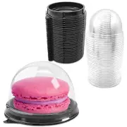 FREE SHIPPING! 50pcs Clear Plastic Mini Cupcake Boxes Muffin Pod Dome Box