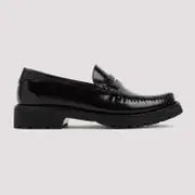 [Saint Laurent] Saint Laurent-Black Leather Loafers-Donna 39.5 IT