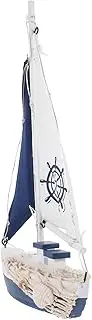 Zerodeko LED Nautical Sailboat Model Rustic Beach Ocean Theme Decor Decorative Sailing Ship for Living Room Bathroom Party Elegant Home Accent