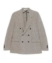 checked suit coat IT48 light beige