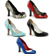 Pleaser Pin Up Couture Casual Bow Tie Slip On High Heels Adult Women Smitten0X