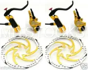 Bengal Helix 7B Bike Bicycle Hydraulic Disc Brakes 160mm F & R Complete Kit Gold
