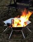 Campfire Stove Folding Stainless Steel Camping Fire Pit with Portable Ba