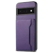 Kickstand Case for Google Pixel 6 Pro 5G Card Slots TPU+PC+PU Phone Cover